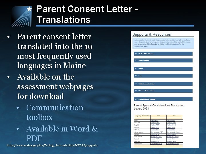 Parent Consent Letter Translations • Parent consent letter translated into the 10 most frequently