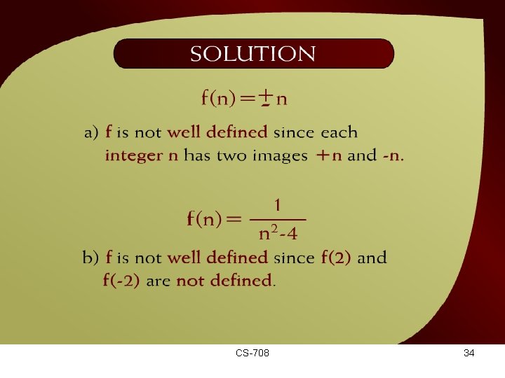 Solution – (15 – 20 a) CS-708 34 