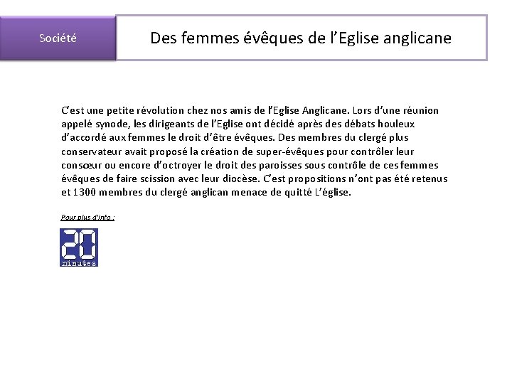 Société Des femmes évêques de l’Eglise anglicane C’est une petite révolution chez nos amis