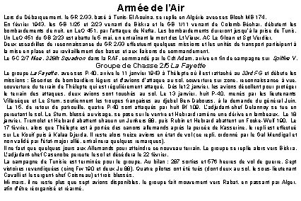 Armée de l’Air Lors du Débarquement, le GR 2/33, basé à Tunis-El Aouina, se