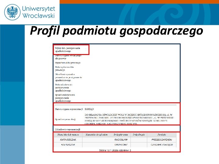 Profil podmiotu gospodarczego 