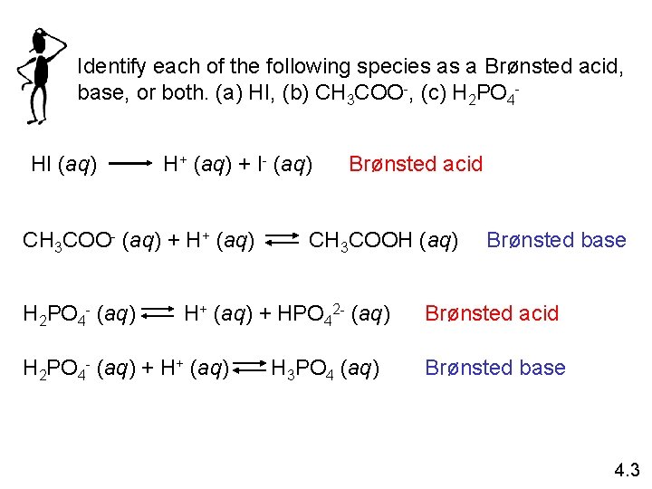 Identify each of the following species as a Brønsted acid, base, or both. (a)