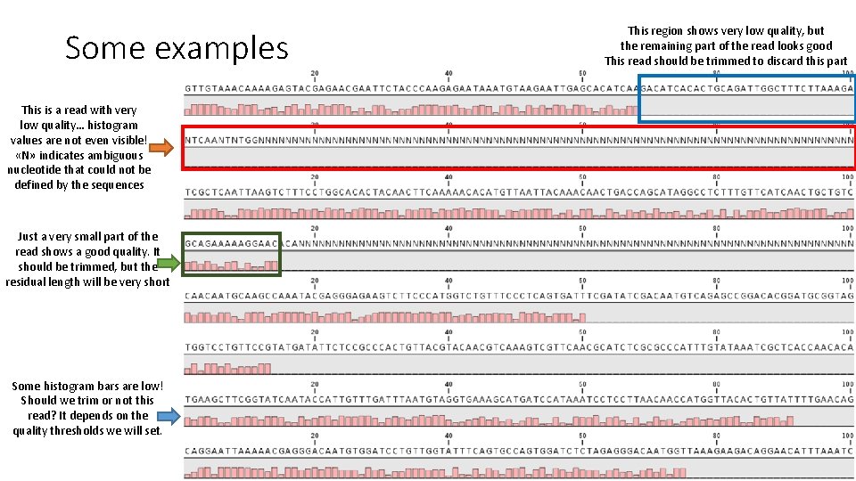 Some examples This is a read with very low quality… histogram values are not
