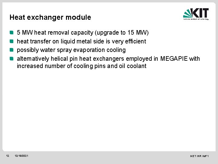 Heat exchanger module 5 MW heat removal capacity (upgrade to 15 MW) heat transfer