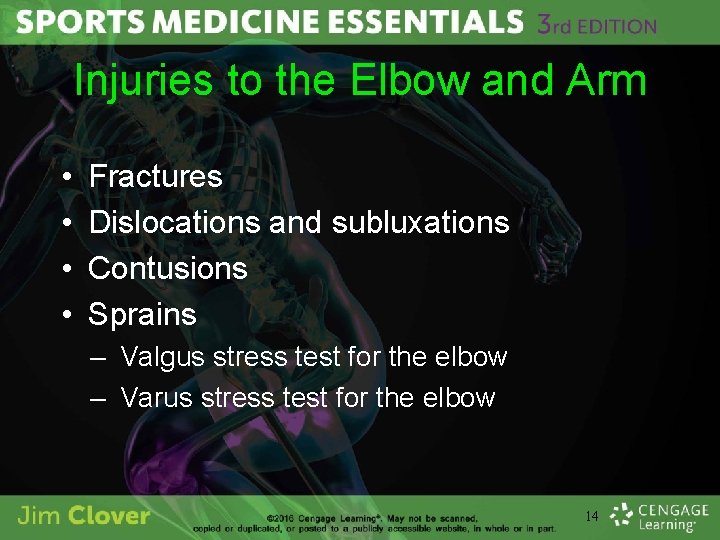 Injuries to the Elbow and Arm • • Fractures Dislocations and subluxations Contusions Sprains