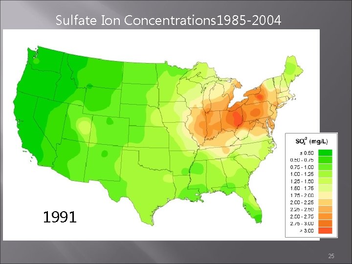 Sulfate Ion Concentrations 1985 -2004 1990 1991 1992 25 