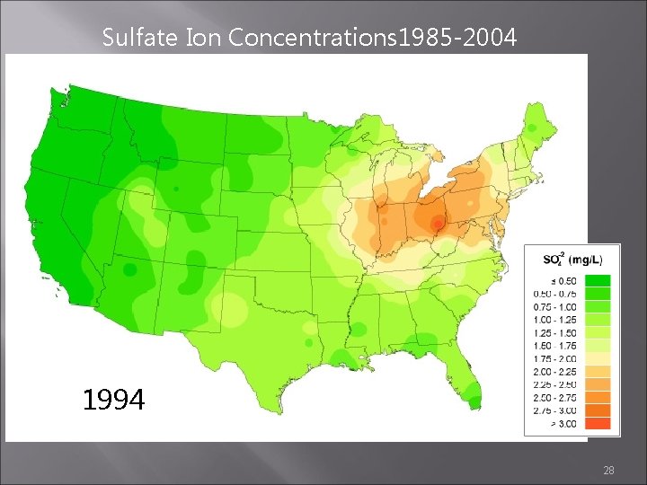 Sulfate Ion Concentrations 1985 -2004 1993 1994 1995 28 