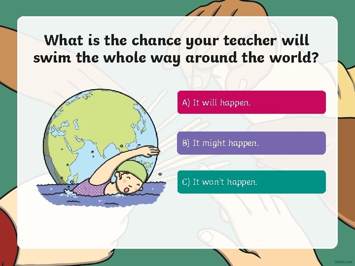 What is the chance your teacher will swim the whole way around the world?