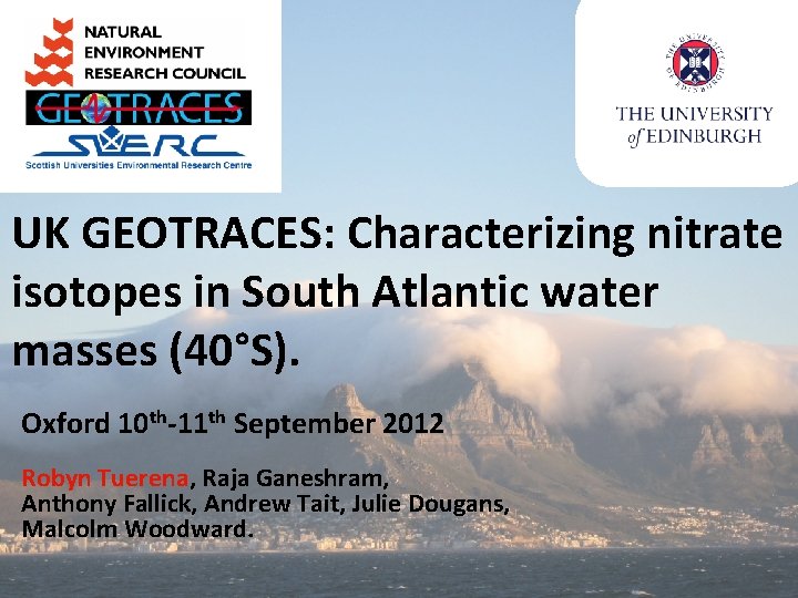 UK GEOTRACES Characterizing nitrate isotopes in South Atlantic