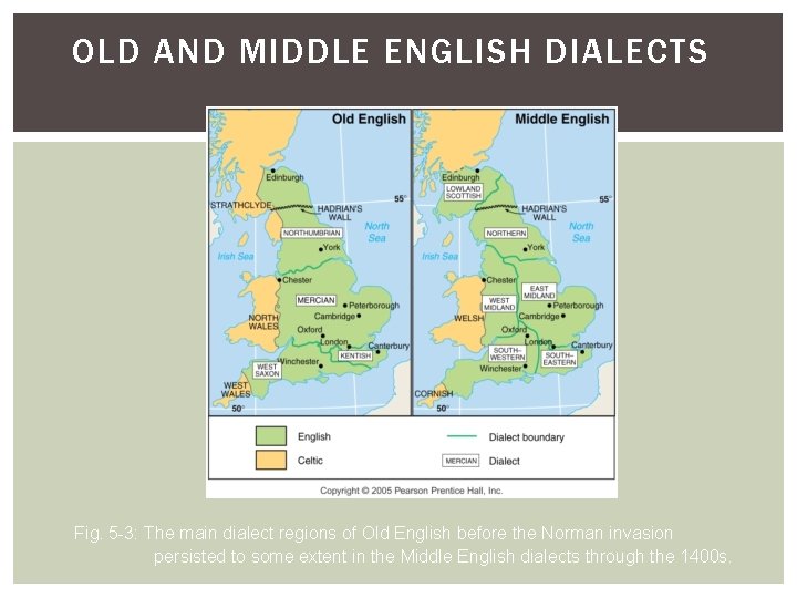 OLD AND MIDDLE ENGLISH DIALECTS Fig. 5 -3: The main dialect regions of Old