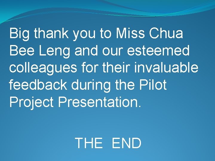 Big thank you to Miss Chua Bee Leng and our esteemed colleagues for their