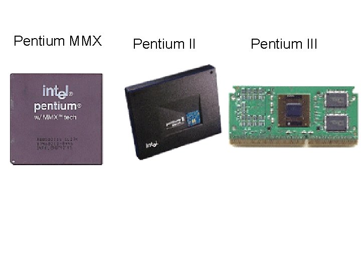 Pentium MMX Pentium III 