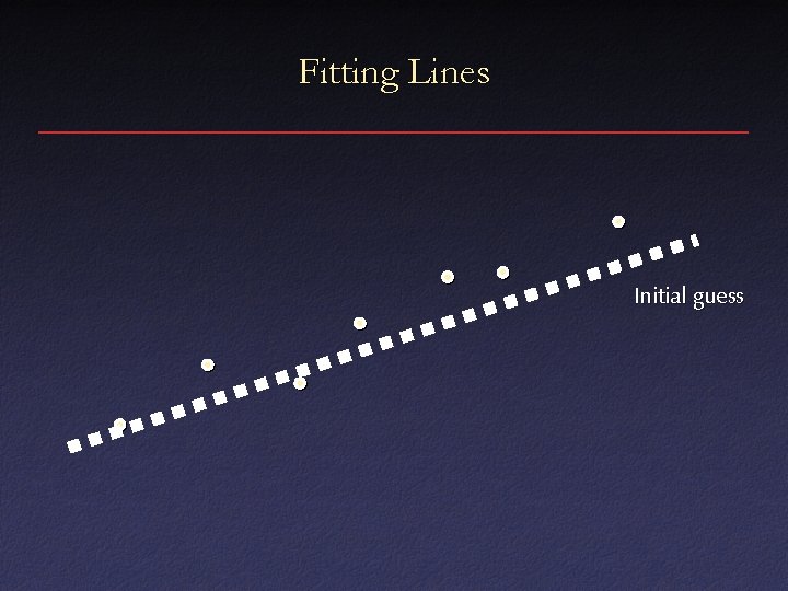 Fitting Lines Initial guess 