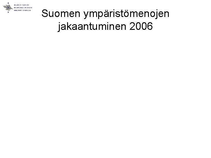 Suomen ympäristömenojen jakaantuminen 2006 