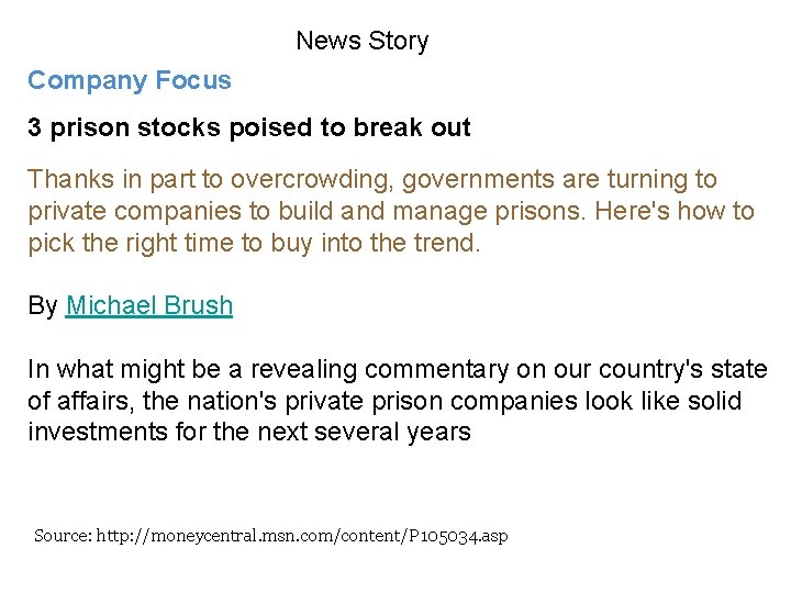 News Story Company Focus 3 prison stocks poised to break out Thanks in part