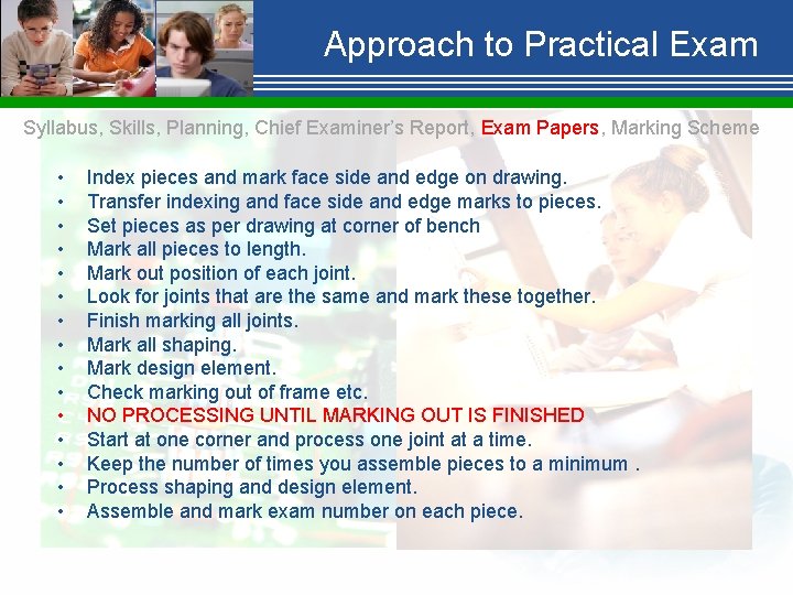Approach to Practical Exam Syllabus, Skills, Planning, Chief Examiner’s Report, Exam Papers, Marking Scheme