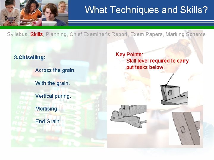 What Techniques and Skills? Syllabus, Skills, Planning, Chief Examiner’s Report, Exam Papers, Marking Scheme