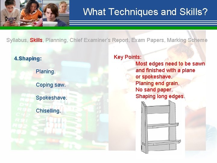 What Techniques and Skills? Syllabus, Skills, Planning, Chief Examiner’s Report, Exam Papers, Marking Scheme