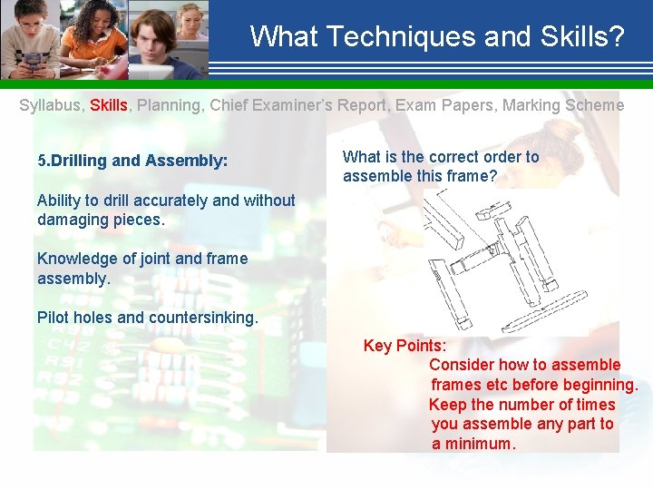 What Techniques and Skills? Syllabus, Skills, Planning, Chief Examiner’s Report, Exam Papers, Marking Scheme