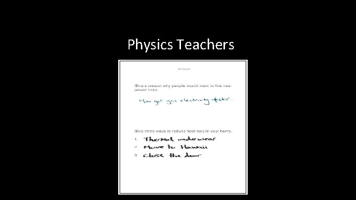 Physics Teachers 