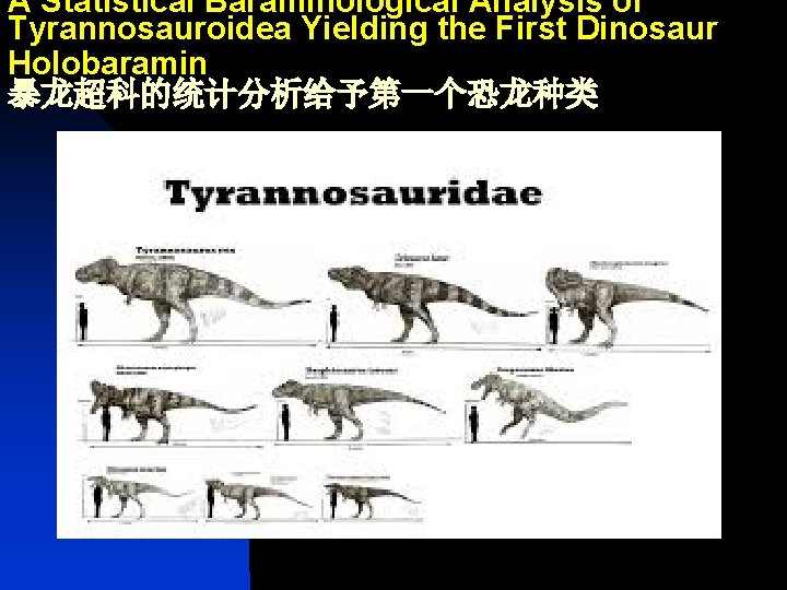 A Statistical Baraminological Analysis of Tyrannosauroidea Yielding the First Dinosaur Holobaramin 暴龙超科的统计分析给予第一个恐龙种类 