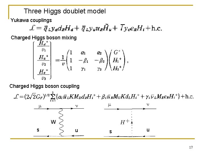 Three Higgs doublet model Yukawa couplings Charged Higgs boson mixing Charged Higgs boson coupling