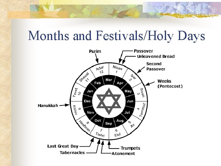 Months and Festivals/Holy Days 