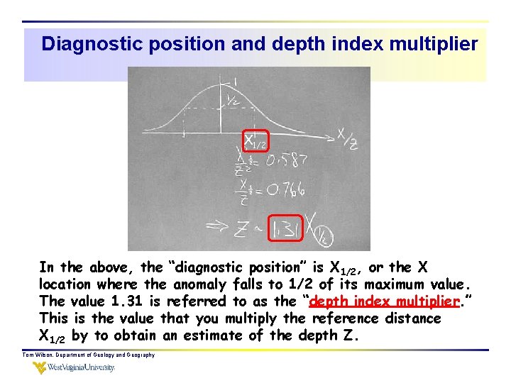 Diagnostic position and depth index multiplier X 1/2 ½ ½ In the above, the