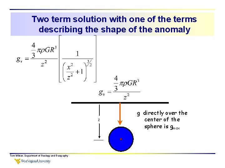 Two term solution with one of the terms describing the shape of the anomaly