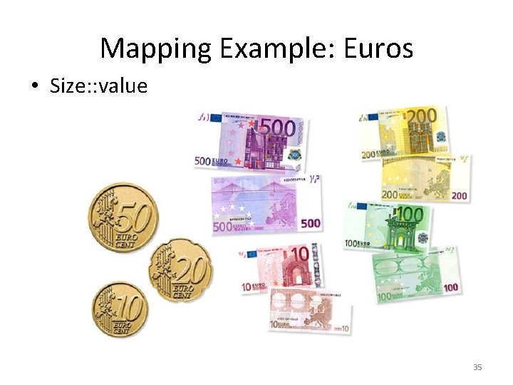 Mapping Example: Euros • Size: : value 35 