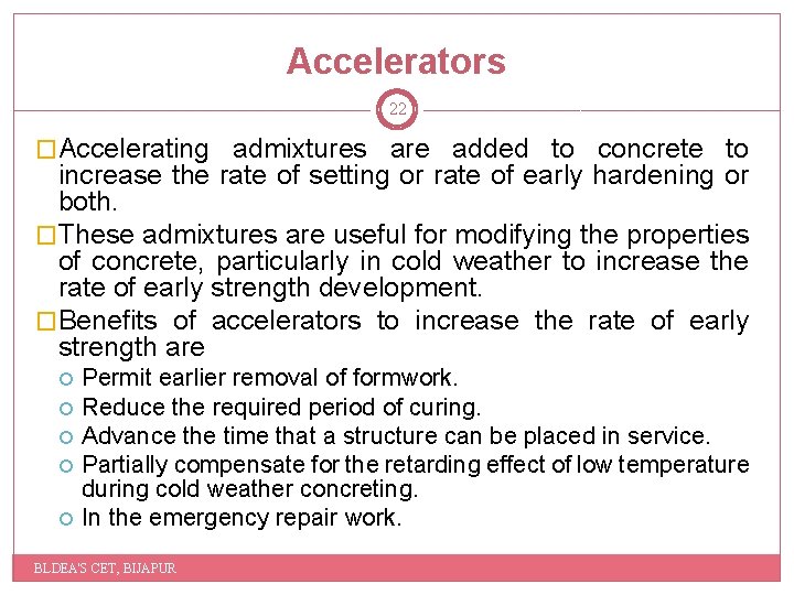 MODULE1 1 CHEMICAL ADMIXTURES Plasticizers retarders accelerator ...