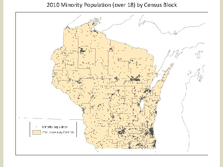 2010 Minority Population (over 18) by Census Block 