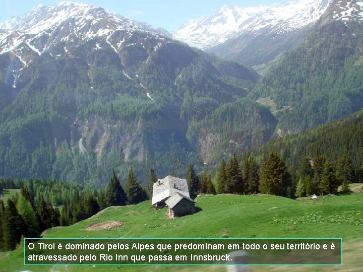 O Tirol é dominado pelos Alpes que predominam em todo o seu território e