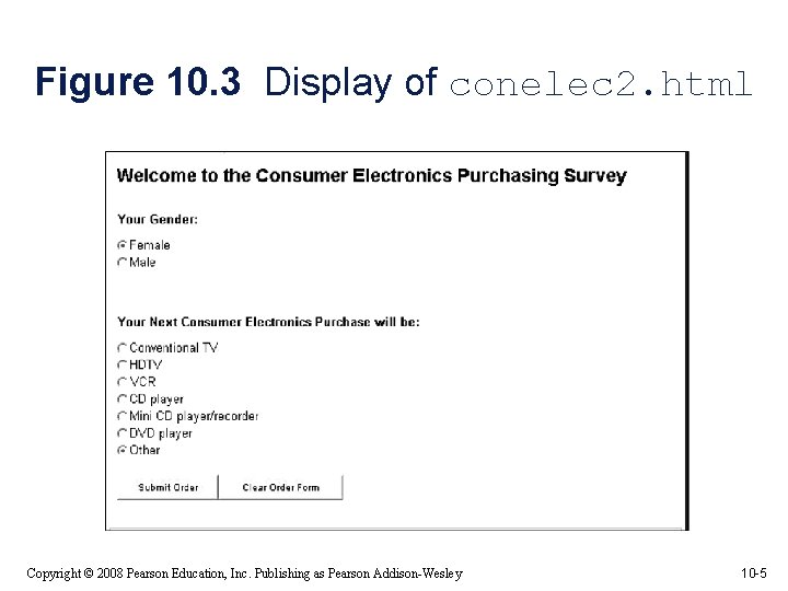 Figure 10. 3 Display of conelec 2. html Copyright © 2008 Pearson Education, Inc.