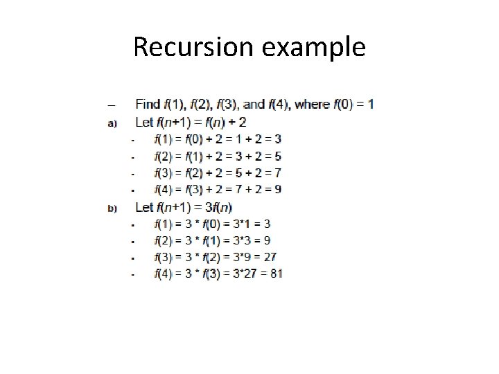 Recursion example 