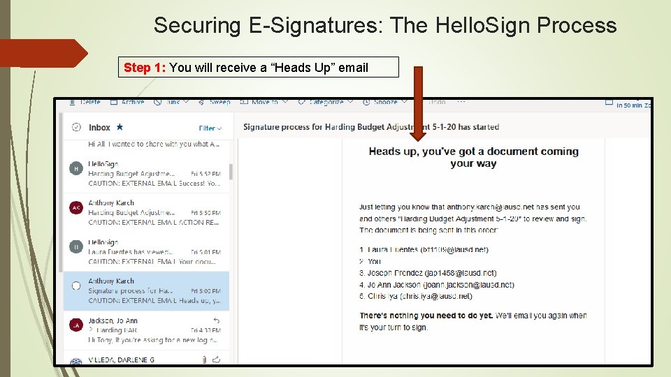 Securing E-Signatures: The Hello. Sign Process Step 1: You will receive a “Heads Up”