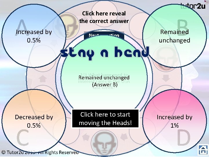 A Increased by 0. 5% Click here reveal the correct answer Next question B A Increased by 0. 5% Click here reveal the correct answer Next question B