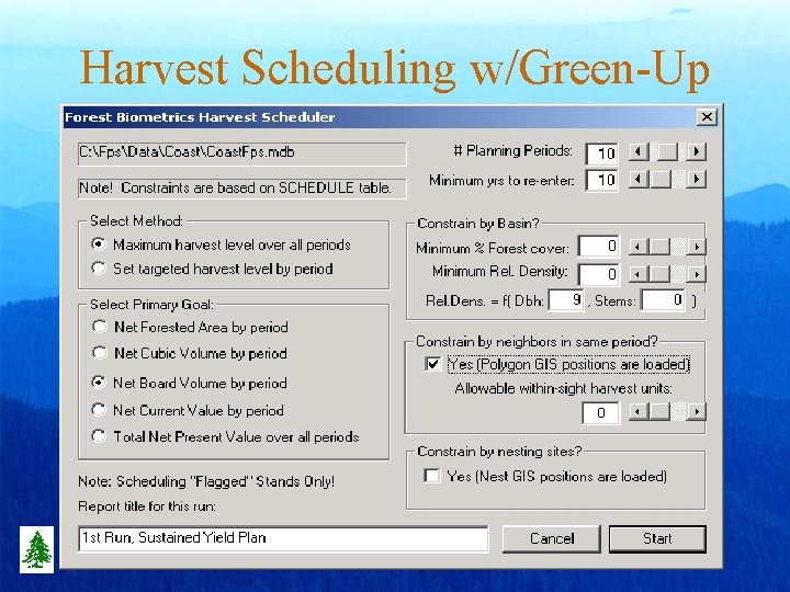 Harvest Scheduling w/Green-Up 