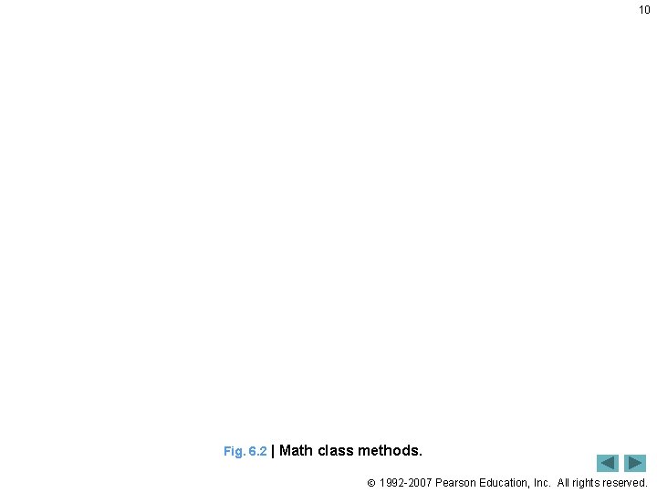 10 Fig. 6. 2 | Math class methods. 1992 -2007 Pearson Education, Inc. All