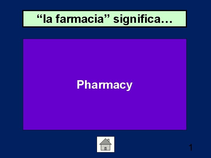 “la farmacia” significa… Pharmacy 1 