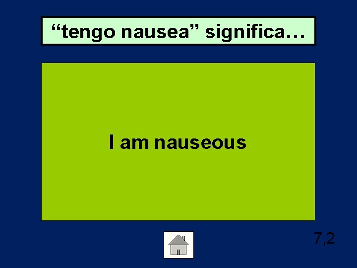 “tengo nausea” significa… I am nauseous 7, 2 