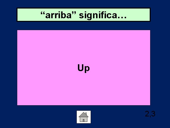 “arriba” significa… Up 2, 3 