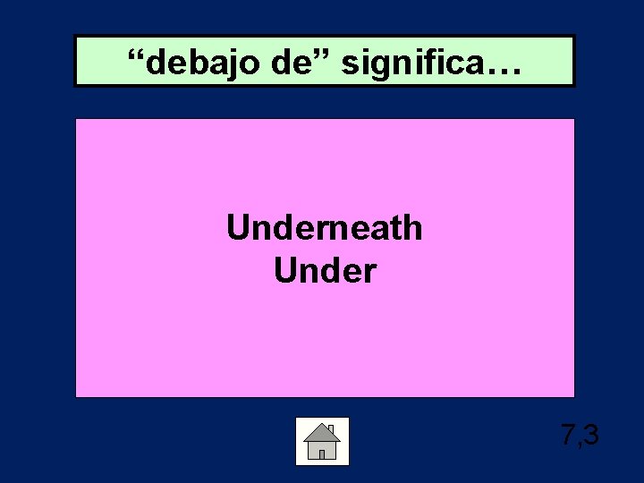 “debajo de” significa… Underneath Under 7, 3 