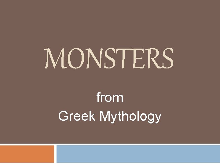 MONSTERS from Greek Mythology 