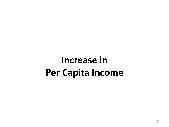 Increase in Per Capita Income 25 