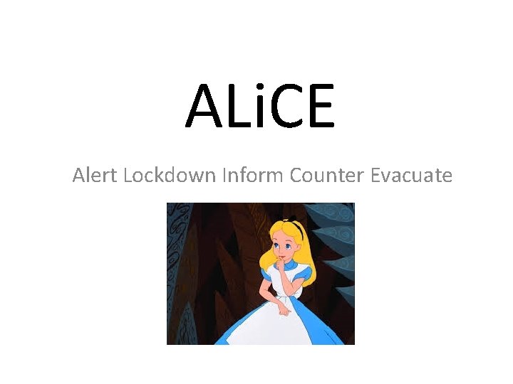 ALi. CE Alert Lockdown Inform Counter Evacuate 