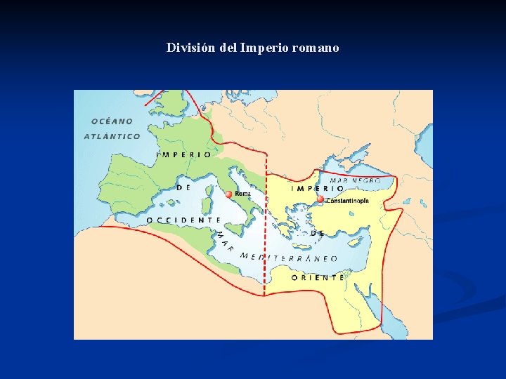 División del Imperio romano 