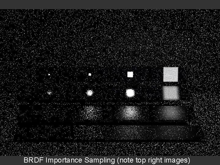 Multiple Importance Sampling BRDF Importance Sampling (note top right images) 