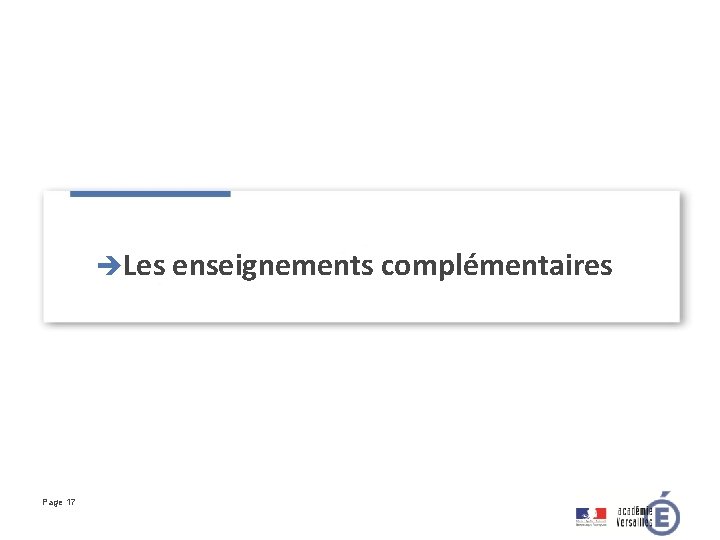 èLes enseignements complémentaires Page 17 