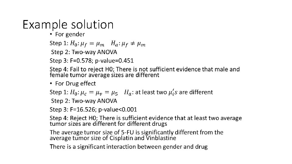 Example solution • 